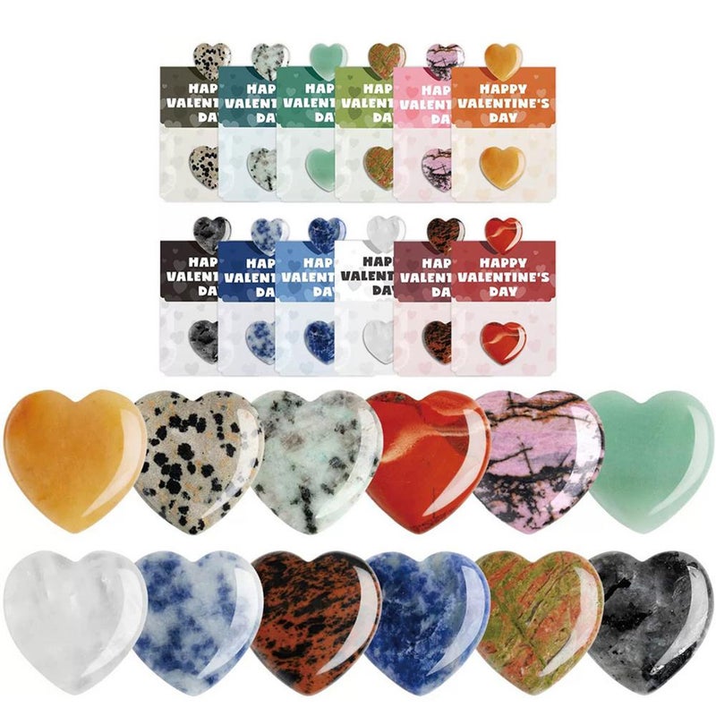 Valentines Day Gifts for Kids, 24 Pack Valentine's Day Cards with Heart-shaped Gem for School Classroom Class Gifts Valentine's Exchange Party Favor Bag Stuffers - Image 1